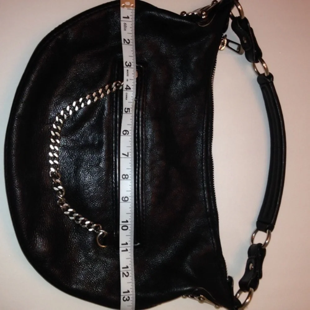 Michael Kors vintage black leather chain hobo bag